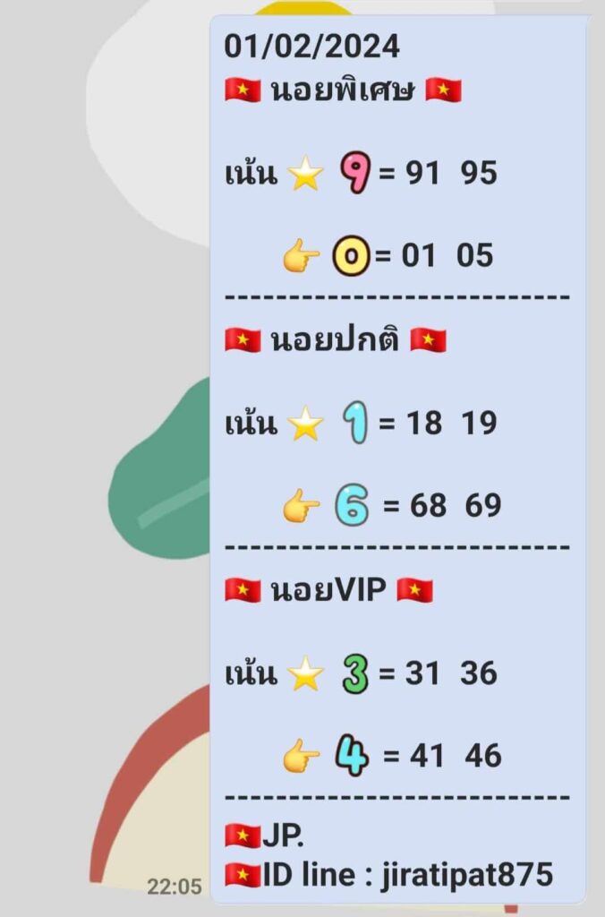 แนวทางหวยฮานอย 1/2/67 ชุดที่ 2