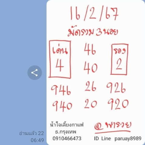 แนวทางหวยฮานอย 16/2/67 ชุดที่ 5