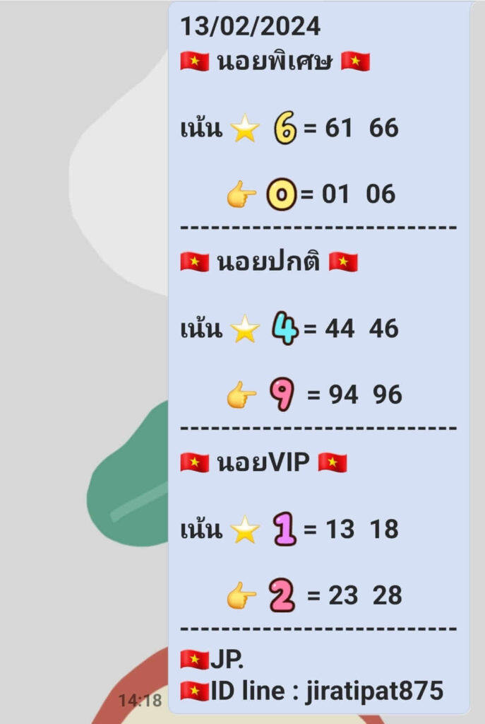 แนวทางหวยฮานอย 13/2/67 ชุดที่ 5