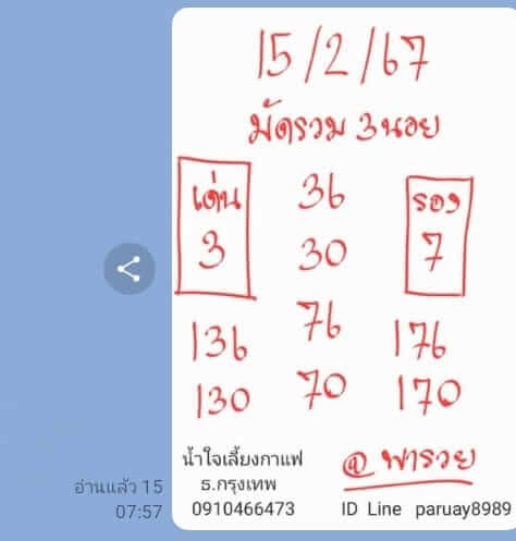 แนวทางหวยฮานอย 15/2/67 ชุดที่ 8