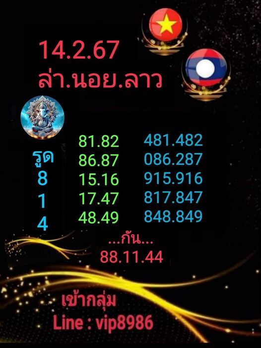 แนวทางหวยฮานอย 14/2/67 ชุดที่ 9