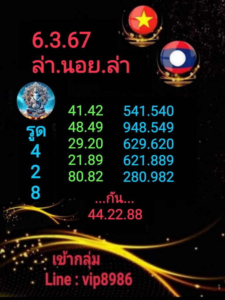 แนวทางหวยลาว 6/3/67 ชุดที่ 10