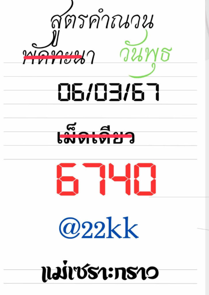 แนวทางหวยลาว 6/3/67 ชุดที่ 6