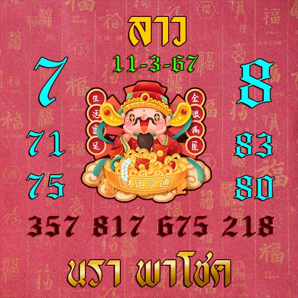 แนวทางหวยลาว 11/3/67 ชุดที่ 9