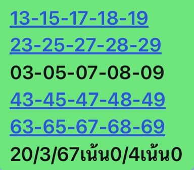 หวยหุ้นวันนี้ 20/3/67 ชุดที่ 9