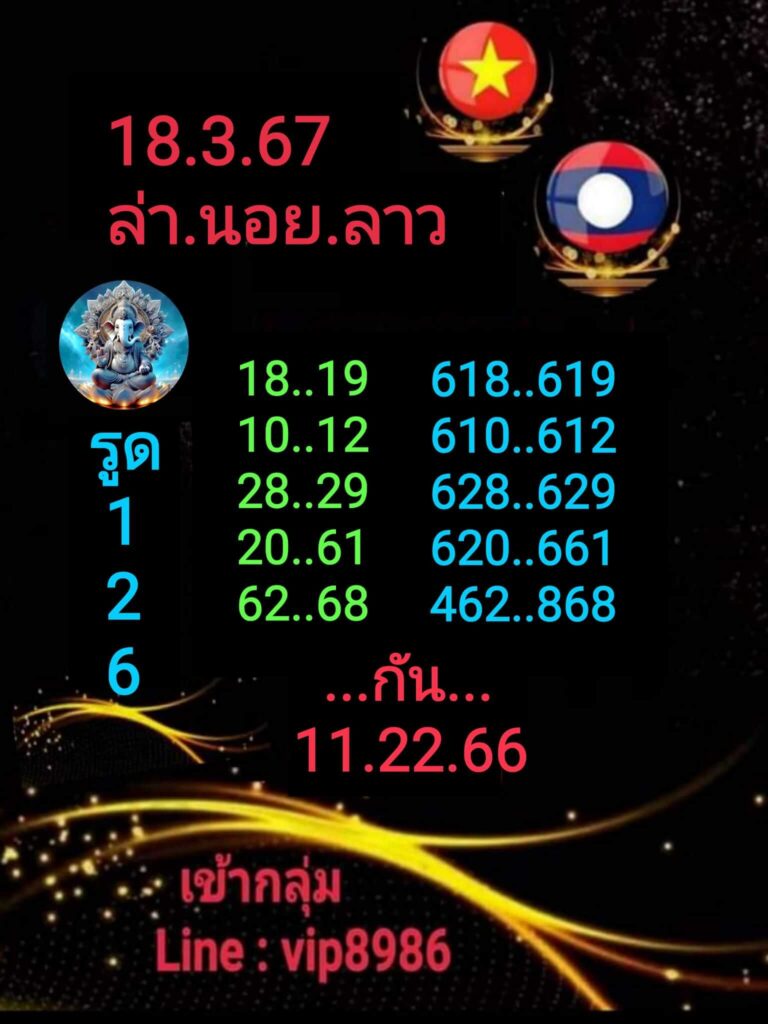 แนวทางหวยฮานอย 18/3/67 ชุดที่ 6