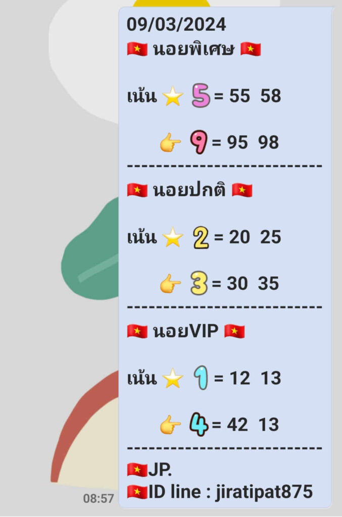 แนวทางหวยฮานอย 9/3/67 ชุดที่ 6