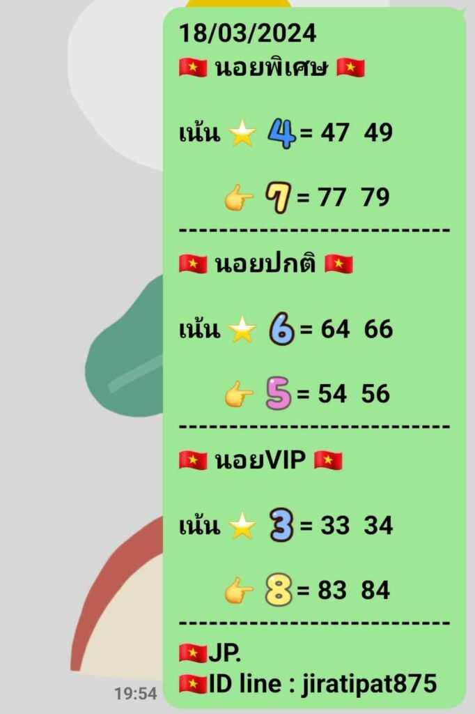 แนวทางหวยฮานอย 18/3/67 ชุดที่ 9